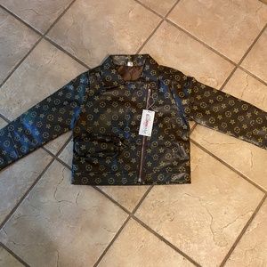 Cool Kids Brooklyn's YT Style Size 120 (5T) Brown Faux Leather Jacket Fashion